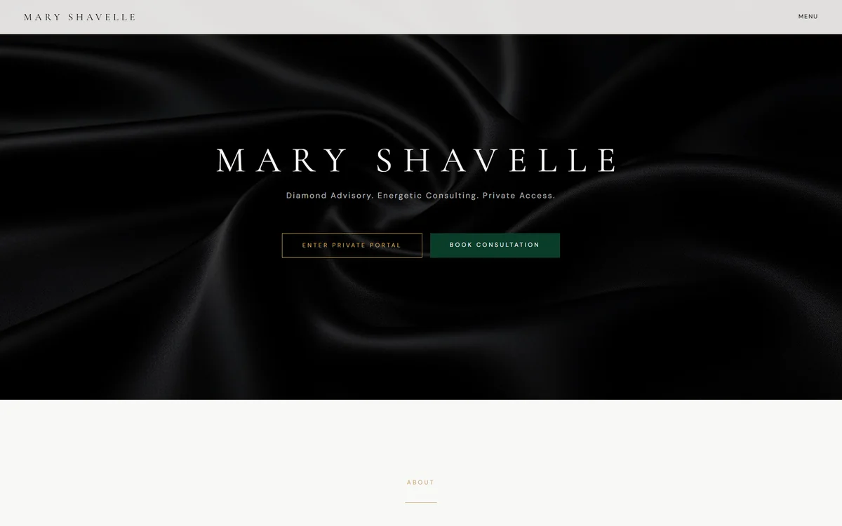 Mary Shavelle luxury fashion editorial portfolio and atelier design system